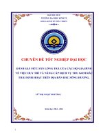 Đánh giá mức sẵn lòng trả của các hộ gia đình về việc duy trì và nâng cấp dịch vụ thu gom rác thải sinh hoạt trên địa bàn bắc sông hương 