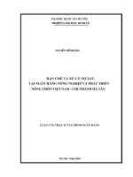 Hạn chế và xử lý nợ xấu tại ngân hàng nông nghiệp và phát triển nông thôn việt nam   chi nhánh hà tây 