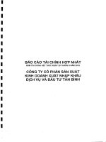 Báo cáo tài chính hợp nhất năm 2015 (đã kiểm toán) - Công ty cổ phần Sản xuất Kinh doanh Xuất nhập khẩu Dịch vụ và Đầu tư Tân Bình