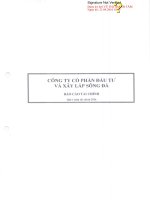 Báo cáo tài chính quý 1 năm 2016 - Công ty Cổ phần Đầu tư và Xây lắp Sông Đà