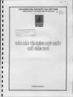Báo cáo tài chính hợp nhất quý 1 năm 2010 - Tổng công ty Cổ phần Vận tải Dầu khí