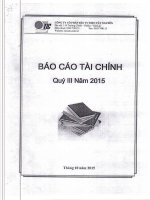 Báo cáo tài chính quý 3 năm 2015 - Công ty Cổ phần Đầu tư Điện Tây Nguyên