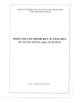 Báo cáo tài chính công ty mẹ quý 2 năm 2014 - Công ty Cổ phần Vận tải và Giao nhận bia Sài Gòn