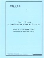 Báo cáo tài chính quý 4 năm 2015 - Công  ty Cổ phần Xây dựng và Kinh doanh Địa ốc Tân Kỷ