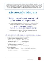 Bản cáo bạch - Công ty Cổ phần Môi trường và Công trình Đô thị Sơn Tây