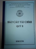 Báo cáo tài chính hợp nhất quý 2 năm 2014 - Công ty cổ phần Vận chuyển Sài Gòn Tourist