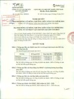 Nghị quyết Đại hội cổ đông thường niên - Công ty cổ phần Vận chuyển Sài Gòn Tourist