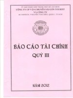 Báo cáo tài chính hợp nhất quý 3 năm 2012 - Công ty cổ phần Vận chuyển Sài Gòn Tourist