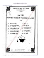 Bài tập chuyên đề phản ứng oxi hóa khử