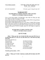 Nghị quyết đại hội cổ đông ngày 29-04-2011 - Công ty Cổ phần Xuất nhập khẩu Sa Giang