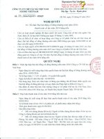 Nghị quyết Hội đồng Quản trị - Công ty cổ phần Chế tác Đá Việt Nam