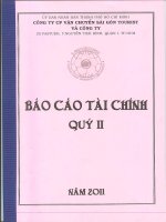 Báo cáo tài chính hợp nhất quý 2 năm 2011 - Công ty cổ phần Vận chuyển Sài Gòn Tourist