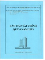 Báo cáo tài chính quý 4 năm 2013 - Công ty cổ phần Đầu tư Xây dựng Thương mại Dầu khí-IDICO