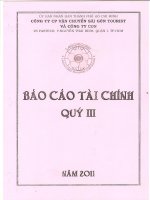 Báo cáo tài chính hợp nhất quý 3 năm 2011 - Công ty cổ phần Vận chuyển Sài Gòn Tourist