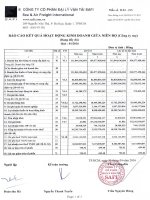 Báo cáo tài chính công ty mẹ quý 1 năm 2016 - Công ty Cổ phần Đại lý Vận tải SAFI