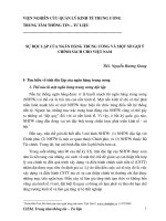 SỰ ĐỘC LẬP CỦA NGÂN HÀNG TRUNG ƯƠNG VÀ MỘT SỐ GỢI Ý CHÍNH SÁCH CHO VIỆT NAM