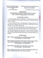 Nghị quyết Đại hội cổ đông thường niên năm 2011 - Công ty Cổ phần Kinh doanh và Phát triển Bình Dương