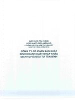 Báo cáo tài chính hợp nhất quý 2 năm 2014 (đã soát xét) - Công ty cổ phần Sản xuất Kinh doanh Xuất nhập khẩu Dịch vụ và Đầu tư Tân Bình