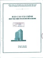 Báo cáo tài chính quý 1 năm 2012 - Công ty Cổ phần Xây lắp Đường ống Bể chứa Dầu khí