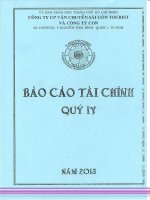 Báo cáo tài chính hợp nhất quý 4 năm 2013 - Công ty cổ phần Vận chuyển Sài Gòn Tourist