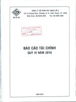 Báo cáo tài chính công ty mẹ quý 4 năm 2010 - Công ty Cổ phần Xây dựng số 5