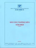 Báo cáo thường niên năm 2010 - Công ty Cổ phần Hợp tác kinh tế và Xuất nhập khẩu SAVIMEX