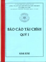 Báo cáo tài chính hợp nhất quý 1 năm 2012 - Công ty cổ phần Vận chuyển Sài Gòn Tourist
