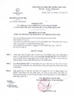 Nghị quyết Hội đồng Quản trị ngày 30-11-2011 - Công ty Cổ phần Tập đoàn Đầu tư Thăng Long