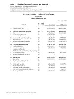 Báo cáo tài chính hợp nhất quý 2 năm 2009 - Công ty Cổ phần Công nghiệp Thương mại Sông Đà