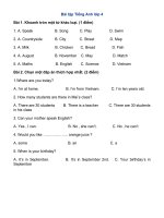 Bài tập tiếng anh lớp 4