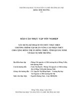 BÁO CÁO THỰC TẬP: XÂY DỰNG KẾ HOẠCH TỔ CHỨC THỰC HIỆN  CHƯƠNG TRÌNH TẬP HUẤN NÂNG CAO NHẬN THỨC  CHO CỘNG ĐỒNG THỊ XÃ ĐÔNG TRIỀU, TỈNH QUẢNG NINH VỀ BẢO VỆ MÔI TRƯỜNG