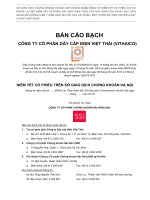 Bản cáo bạch - Công ty Cổ phần Dây cáp điện Việt Thái