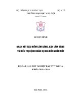 Nhận xét đặc điểm lâm SàNG, cận lâm SàNG và điều TRị BệNH NHÂN bị ONG đốt NHIềU nốt 