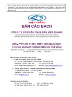 Bản cáo bạch - Công ty Cổ phần Thức ăn Chăn nuôi Việt Thắng