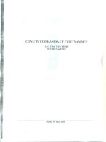 Báo cáo tài chính công ty mẹ quý 3 năm 2013 - Công ty cổ phần Đầu tư và Thương mại VNN