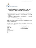 Nghị quyết Hội đồng Quản trị ngày 01-11-2010 - Công ty Cổ phần Vàng bạc Đá quý Phú Nhuận