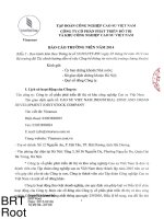 Báo cáo thường niên năm 2014 - CTCP Phát triển đô thị và Khu công nghiệp Cao su Việt Nam