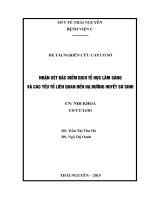 NHẬN xét đặc điểm DỊCH tễ học lâm SÀNG và các yếu tố LIÊN QUAN đến hạ ĐƯỜNG HUYẾT sơ SINH 