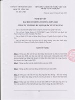 Nghị quyết Đại hội cổ đông thường niên năm 2009 - Công ty cổ phần Du lịch Quốc tế Vũng Tàu