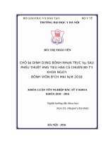 CHẾ độ DINH DƯỠNG BỆNH NHÂN TRƯỚC và SAU PHẪU THUẬT ỐNG TIÊU hóa có CHUẨN bị tại KHOA NGOẠI BỆNH VIỆN BẠCH MAI năm 2016 