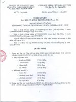 Nghị quyết Đại hội cổ đông thường niên năm 2011 - Tổng Công ty Dung dịch khoan và Hóa phẩm Dầu khí-CTCP