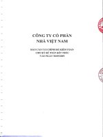 Báo cáo tài chính quý 3 năm 2009 (đã kiểm toán) - Công ty Cổ phần Nhà Việt Nam
