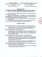 Nghị quyết Đại hội cổ đông bất thường - Công ty Cổ phần Lương thực Thực phẩm Vĩnh Long