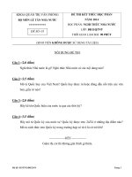 ĐỀ THI và đáp án NGHI THỨC NHÀ nước