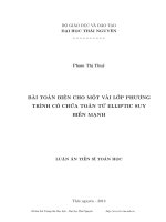 Bài toán biên cho một vài lớp phương trình có chứa toán tử elliptic suy biến mạnh