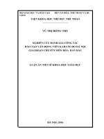 Nghiên cứu đánh giá công tác đào tạo vận động viên Karatedo Hà Nội giai đoạn chuyên môn hóa ban đầu