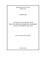 Các tội cố ý gây thương tích hoặc gây tổn hại sức khỏe của người khác