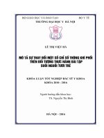 MÔ tả sự THAY đổi một số CHỈ số THÔNG KHÍ PHỔI TRÊN đối TƯỢNG THỰC HÀNH bài tập SUỐI NGUỒI tươi TRẺ 