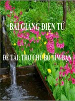 Bài giảng điện tử đề tài Thơ chú bò tìm bạn