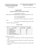 Nghị quyết Đại hội cổ đông thường niên năm 2009 - Tổng Công ty Dung dịch khoan và Hóa phẩm Dầu khí-CTCP